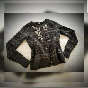 Wool blend button down sweater cardigan small